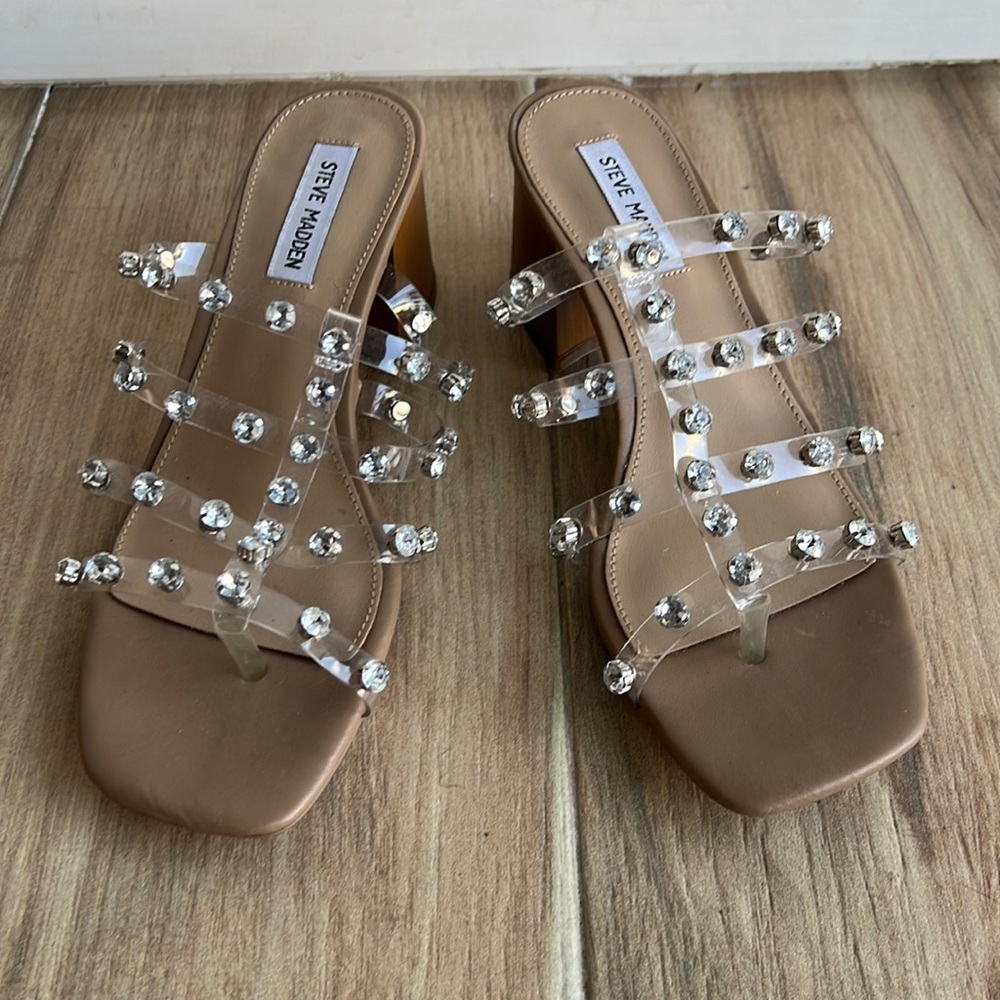 Steve Madden Studded Clear Sandals